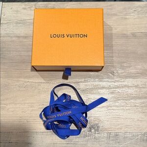 Louis Vuitton Orange Gift Box with Blue Ribbon 6"x5"x1.5"